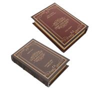 AMUSLESUR 2 Pièces Livre Décoratif Décoration Intérieure en Panneau de Densité et Cuir, Design Vintage Artistique, pour Étagères et Cafés sans Entretien Quotidien