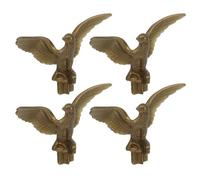AMUSLESUR 4 Pièces Tête D’Aigle pour Mât de Drapeau Or en Plastique | Ornement de Remplacement, Décoration Extérieure pour Partie Supérieure de Drapeau, Style Classique et Élégant