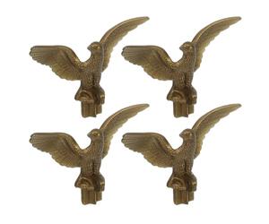 AMUSLESUR 4 Pièces Tête D’Aigle pour Mât de Drapeau Or en Plastique | Ornement de Remplacement, Décoration Extérieure pour Partie Supérieure de Drapeau, Style Classique et Élégant