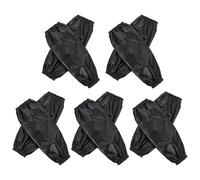 AMUSLESUR 5 Paires de Manchons de Protection des Bras Confortables et Pratiques en Cuir Pu Noir, Résistants la Chaleur Étincelles pour Jardinage et Travaux à Haute Température
