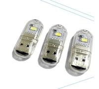 AMUSLESUR 6 Pièces Mini Lampe LED USB Rechargeable Blanche, Petite Taille Légère en Plastique pour Éclairage D'urgence et Chambre D'garçon et Filles, Ampoule LED Miniature Puissante