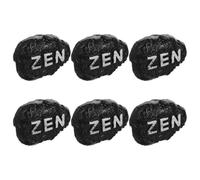 AMUSLESUR 6pcs Pierres Décoratives en Résine Style Zen Noir pour Décoration Jardin et Bureaux, Résistance Déformation et Effet Décoratif Vivant