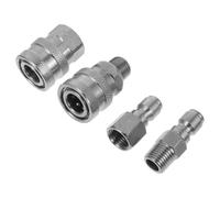 AMUSLESUR Adaptateur Rapide Prévention des Fuites 1/4 en Acier Inoxydable Raccords de Tuyau D'arrosage Compatibles pour Nettoyeur Haute Pression Usage Industriel et Jardinage