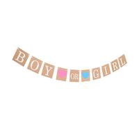 AMUSLESUR Bannière et Facile à Utiliser Corde en Chanvre en Papier Marron Gender Reveal Décoration Unique pour ou Fêtes D'anniversaire D'garçon et Filles Annonces de Grossesse