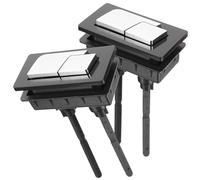 AMUSLESUR Bouton Poussoir Double Chasse Wc en Abs Noir, Surface Lisse, 2 Pièces pour Réservoir D'eau de Toilettes, Compatible Salle de Bain Classique