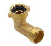 AMUSLESUR Coude de Tuyau D'arrosage en Laiton 90 Degrés 3/4 Pouce Raccord Rapide et Joint en Caoutchouc pour Jardin et Irrigation Facile à Installer