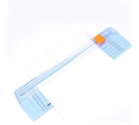 AMUSLESUR Coupe-papier A4 en Plastique Bleu Facile à Utiliser Règle de Mesure, Outil de Découpe Linéaire pour Bureau et Loisirs Créatifs