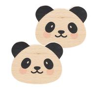 AMUSLESUR Crochet Mural sans Perçage en Bois 2pcs, Patères Décoratives Solides pour Vêtements, Installation Facile, pour Salle de Bain et Bureau