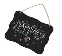 AMUSLESUR Double Panneau Noir en Bois à Suspendre 2pcs avec Corde en Lin Ornement de Tableau Noir pour Déco Mural et Présent de Diplôme Polyvalent