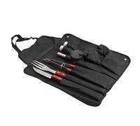 AMUSLESUR Ensemble d'accessoires Barbecue 1 Set Acier Inoxydable avec de Rangement et Tablier pour Camping et Barbecue Party
