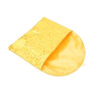 AMUSLESUR Enveloppes en Brocart de Soie Jaune avec Fermeture à Nœud, Pochette Multifonction pour Dossiers et Cartes de Vœux, Design Traditionnel Chinois Élégant pour Présents