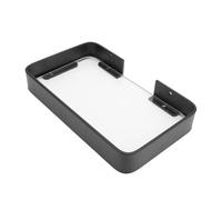 AMUSLESUR Organisateur d'angle de Salle de Bain Noir en Verre et Aluminium, Support Mural sans Perçage Facile à Installer pour Rangement Élégant des Accessoires de Salle de Bain