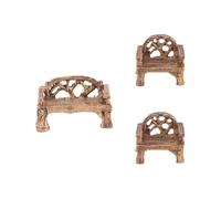AMUSLESUR Ornement Artisanal en Résine 3pcs Mini-chaises Réalistes pour Décoration de Jardin et Micro Paysage Résistance aux Intempéries et Finition Peinte la Main