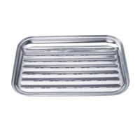 AMUSLESUR Panier Barbecue INOX Blanc à Grosse Capacité pour Grill | Acier Inoxydable, Plat de Cuisson Extérieur, Accessoires Barbecue Polyvalents, Usage Camping et Maison