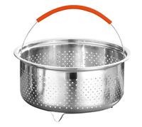 AMUSLESUR Panier Vapeur en Acier Inoxydable 2l pour Riz et Dim Sum, Support Antidérapant à Cuisson Rapide, Accessoire pour Autocuiseur Argenté