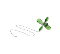 AMUSLESUR Pendentif à Chaînette en Cristal Vert Feuille et Fleur, Rallonge de Chaîne pour Ventilateur de Plafond Élégant, Résistant aux Tirages Quotidiens, pour Salon