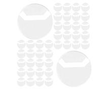 AMUSLESUR Porte-badge Rond en Plastique Transparent Surface Anti-rayures 100 Pièces Étui de Protection Circulaire Rangement et Exposition
