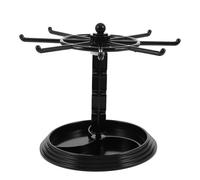 AMUSLESUR Porte Bijoux Présentoir Noir en Plastique Rotatif pour Porte-clés et Petits Accessoires, Support Multiusage pour L'affichage en Chaîne en Boutique ou Chambre