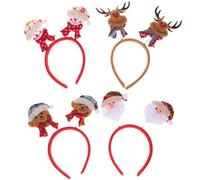 AMUSLESUR Serrage-têtes de Noël Créatifs 4pcs pour Adultes et Filles, Décorations Capillaires Confortables en Tissu et Plastique, pour Fêtes de Noël