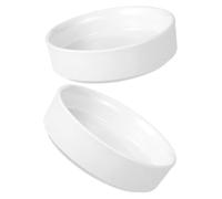 AMUSLESUR Soucoupe de Pot de Fleurs en Céramique Ronde 2 Pièces Blanche