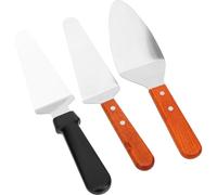 AMUSLESUR Spatules de Cuisson pour Cuisson et Grillade et Manche Confortable Set de 3 en Acier Inoxydable Surface Lisse Cuisine