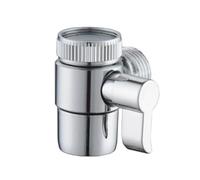 AMUSLESUR Vanne Inverseur Cuivre Argenté 1 Pouce 2 Sorties Bras Unique et Bouton Poussoir Pratique pour Remplacement Facile Salle de Bain
