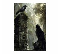 AMXBZC posters de film d'horreur vintage Image d’animal squelette de la forêt Images esthétiques - Décoration murale pour la maison, la cave, le dortoir(Vert)-80x120cm Sans cadre
