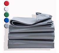 AMXFS Bâche de Protection en Tissu avec œillets - 0,5 mm - en PVC - 0,6 x 0,8 m - Étanche - 500 g/m² - pour Camping - Gris