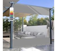AMXFS Bâche Transparente avec œillets Imperméable 0,55mm en PVC 2.5mx3m | 560 g/m² Résistante aux intempéries pour pavillon, Balcon,Gris avec pas de Fermeture Éclair