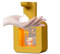 AMYESE Distributeur automatique de savon en mousse mignon - Distributeur de savon pour les mains sans contact, support mural, étanche, rechargeable par USB, 400 ml pour comptoir de salle de bain,