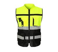 AMYSTY Gilet Réfléchissant Gilet Haute Visibilité Gilet réfléchissant de haute visibilité, construction de vélo assainitation nuit à pied à l'extérieur Gilet de Sécurité