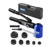 AMZCNC Kit de perforatrices hydrauliques Knockout - 8t - Pompe manuelle en acier - Outil de découpe avec 6 matrices de découpe - 22 mm, 27,5 mm, 34 mm, 43 mm, 49 mm, 60,5 mm