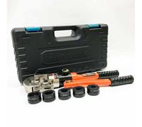 AMZCNC Pince à sertir professionnelle contour M 12-15-18-22-28 Set outil à sertir avec tête pivotante à 360°,pour tube cuivre, tube inox, tube inox, inserts de mâchoires M12,M15,M18,M22,M28 incl.
