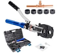 AMZCNC Pince à sertir professionnelle hydraulique avec mâchoires, ensemble d'outillage de presse, contour M 12-15-18-22-28 pour tubes en cuivre, tubes en acier C et tubes en acier inoxydable