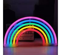 Amzeeniu Enseigne au Néon Rainbow Veilleuse LED Lampe Nuit Applique LED Néon Lumières Enseignes lumineuses,Alimentation par Batterie ou USB,Décoration Murale,Cadeaux de Noël,Home Party