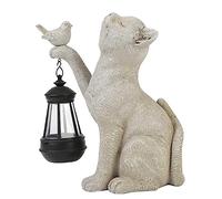 AMZLORD Solaire Décor Animal Lampe Résine Creative Chat Cour Lumière Mignon Mini Chat Extérieur Lanterne Jardin Ornement Lumière pour Cour Balcon Voie