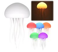 AMZLORD Veilleuse en forme de méduse de dessin animé, commande vocale de type C, veilleuse de bébé en forme de méduse, dégradé RVB, tentacules flexibles pour cadeaux de vacances pour enfants
