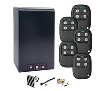 AMZsystems Tableau de manœuvre pour moteur de porte enroulable, 230 V, kit avec 5 télécommandes, boutons extérieurs, sortie photocellule, 433 MHz Rolling Code, gris