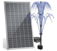 Amztime 20W Fontaine Solaire 2024 Nouveau Fontaine Solaire Exterieure de Jardin DIY Pompe Abreuvoir Oiseaux Exterieur pour Etangs, DIY Bains d'oiseaux, Piscine de Jardin et Bassin(20W)