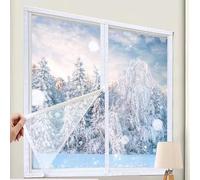 AMZYU Film Thermique Isolant pour Vitres de Fenêtre 160 x 110 cm Isolation Phonique Coupe-Vent Transparent Film Fenetre Isolant Anti-Poussière avec Magic Tape, A