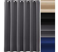 AMZYU Rideaux Occultants à Oeillets, 60 x 180 cm Polyester Couleur Pure Rideau Occultant pour Chambre à Coucher Décoration Maison Plusieurs Tailles Lavable, Gris Foncé