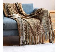 AMZZHAO Bohème Plaid Chaud Jeté Tapis à La Mode Doux Couverture Jeté De Canapé Couvre-Lit Décorative,Grand Canapé Jeté Couvre,Couverture de Couchage à Franges,Disponible en 3 Tailles