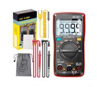 AN8009 Multimètre numérique 9999 comptes True RMS avec détection de tension NCV, rétroéclairage HD et support pour tension AC/DC courant résistance capacité température fréquence diode (rouge)