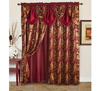Ana Luxueux jacquard avec cantonnière attachée avec revers @ pattes