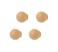 anaan Mushroom Patère Murale en Bois ronde Crochets Muraux Portemanteau mural pour serviettes et manteaux fixé au mur pour couloir cuisine salle de bain Design (Lot de 4 Hêtre)