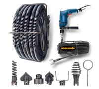 Anaconda 16 Deboucheur Canalisation 10m - Furet Deboucheur Connectable | pour Tuyaux 80-220 mm - Spirale de Débouchage sur Perceuse et Visseuse