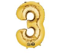 Anagram Ballon Foil Chiffre 3 Or