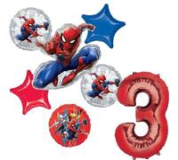 Anagram Spider-Man Lot de 7 décorations de bouquet de ballons pour 3ème anniversaire