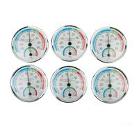 Analogique - pour Thermo-Hygromètre - pour Contrôle de la température et de l'humidité de la pièce - Avec design suspendu - Affichage Com- fort - pour la maison - Cuisine - (6pcs)
