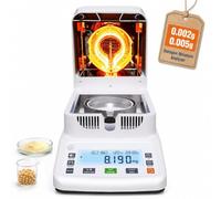 Analyseur d'humidité halogène 120 g, 40-180 °C écran tactile | Chauffage halogène rapide avec stockage de données et impression pour un test d'humidité pratique et une gestion des